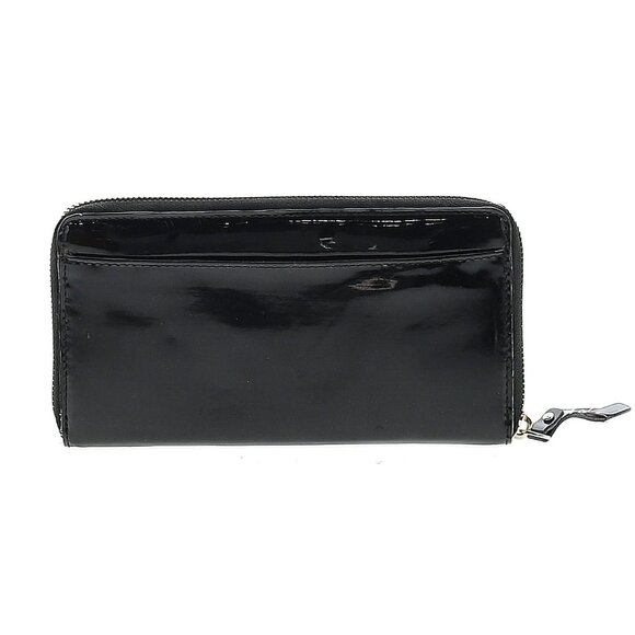 🖤Kate Spade Black Patent Leather Wallet Gold Trim Pink Lining Chic Classic🖤 - Picture 2 of 12